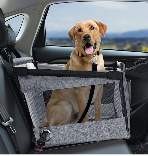 Deluxe Pet Dog Travel Car Center Console Armrest Booster Seat Bed Carrier