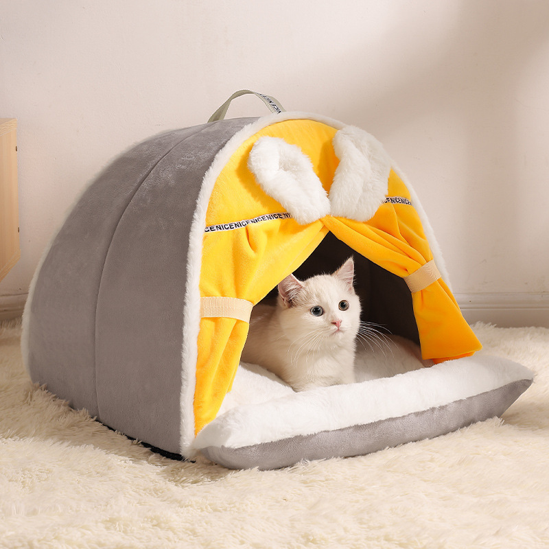 Nest House Tent Winter Warm Semi-Enclosed Kittens Bed Four Seasons Available Pet Supplies