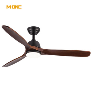 OEM /ODM Modern Remote Fan Lamp Living Room Bedroom Decorative Solid Wood 3 Blades LED Ceiling Fan With Light