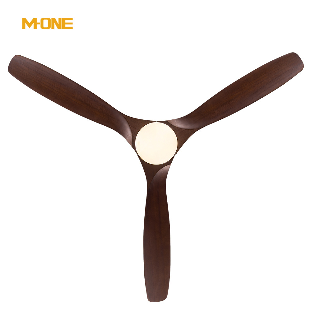 OEM /ODM Modern Remote Fan Lamp Living Room Bedroom Decorative Solid Wood 3 Blades LED Ceiling Fan With Light