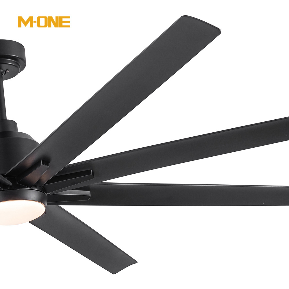 New Design 72 Inch Electric Decorative Fandelier Remote Control Bldc Modern Led Large Size Black Ceiling Fan With Light