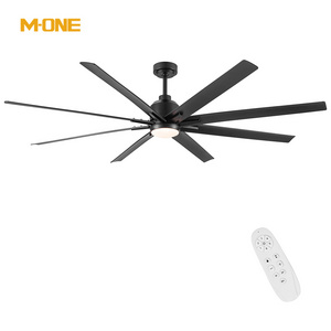 New Design 72 Inch Electric Decorative Fandelier Remote Control Bldc Modern Led Large Size Black Ceiling Fan With Light