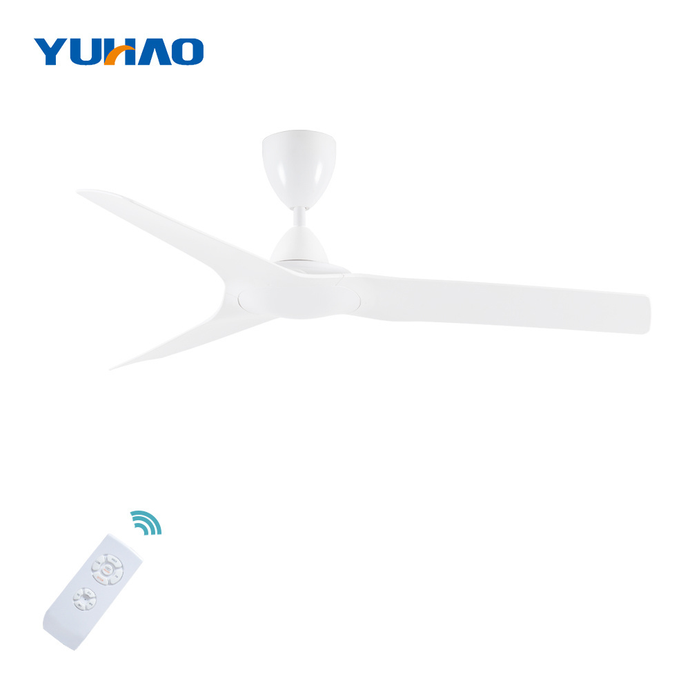 Commercial outdoor 52 inches hot sale simple remote control office 6 speed 3 blades white home balcony ABS ceiling fan