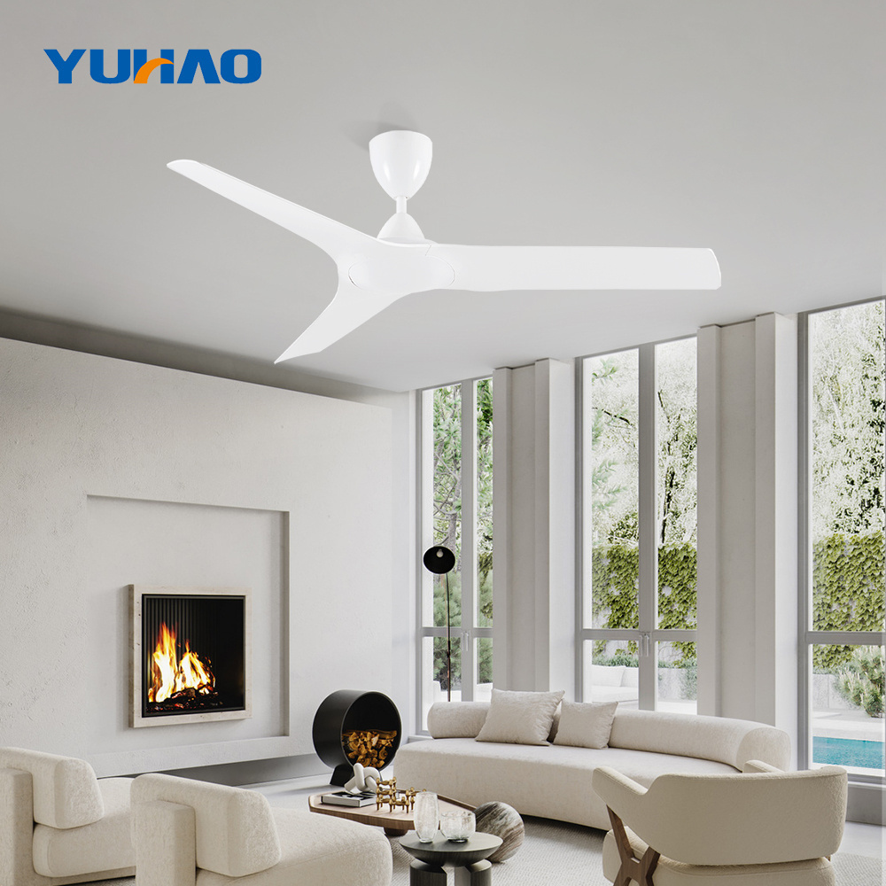 Exterior 52 inches hot sale simple remote control modern 6 speed 3 blades white home balcony residential ceiling fan