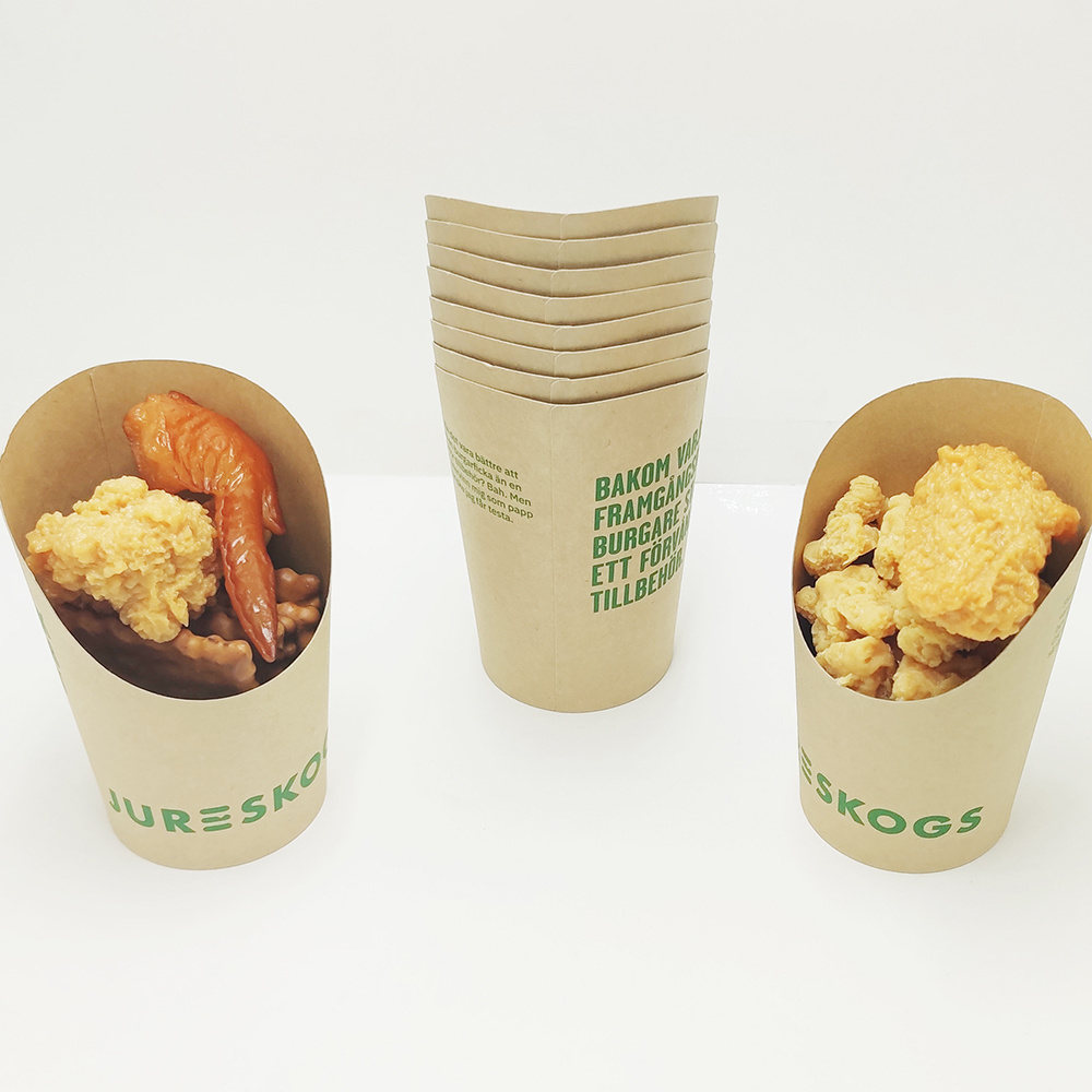 Custom French Fries Holder Disposable Kraft Paper Take Away French Fry Cups Charcuterie Cups Paper Popcorn Boxes