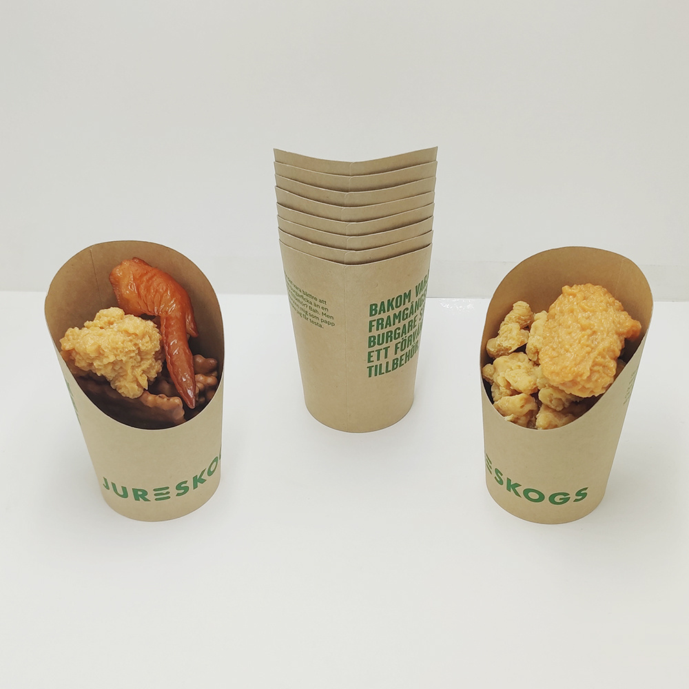 Custom French Fries Holder Disposable Kraft Paper Take Away French Fry Cups Charcuterie Cups Paper Popcorn Boxes