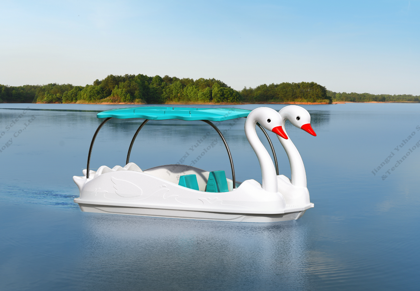 Cheap Factory Price New Design Water Entertainment Equipment 4 seats  Swan Electric boat for Sale