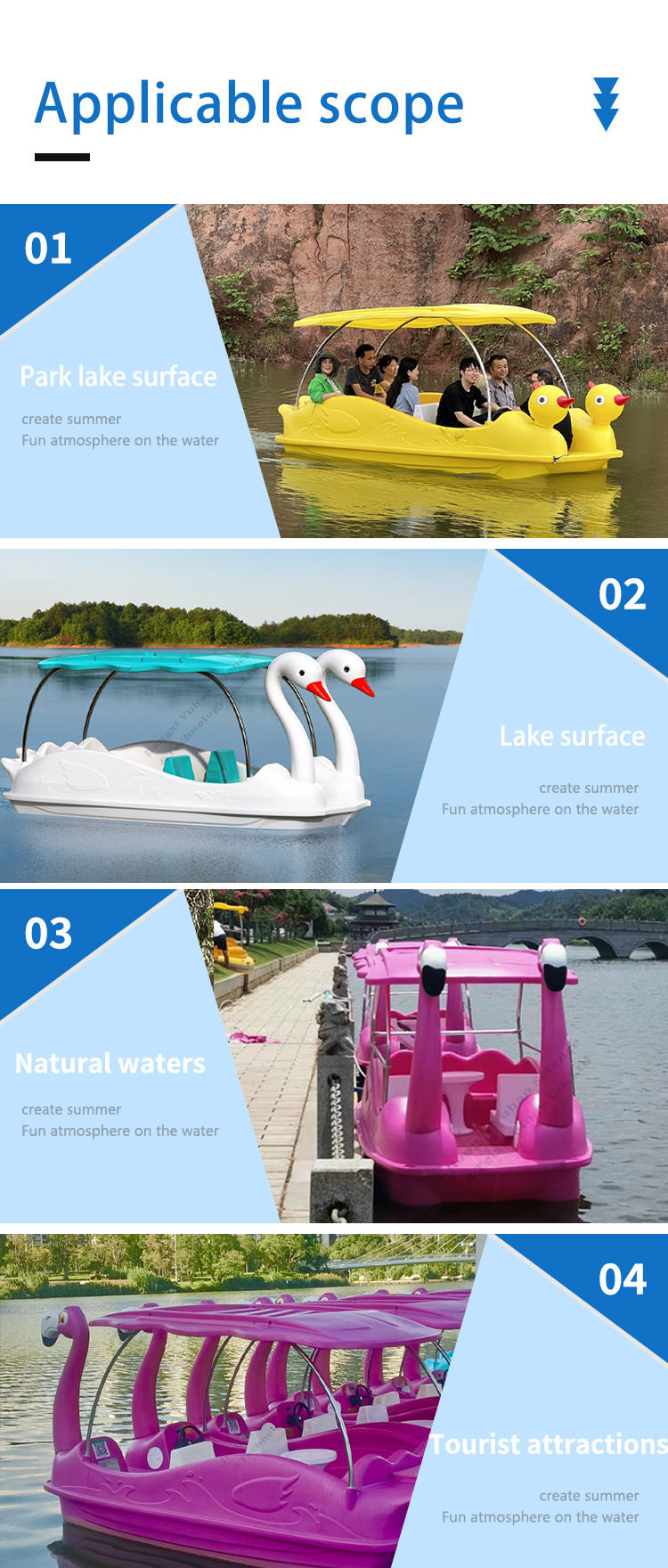 factory exports 4 people pedal boat water bicycle swan pedal boat goose boat for family amusement