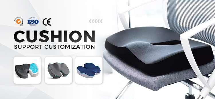 Black seat Cushion Office Chair Cushions Non-Slip Sciatica & Tailbone Pain Relief Firm Coccyx Pad for Long Sitting Memory Foam