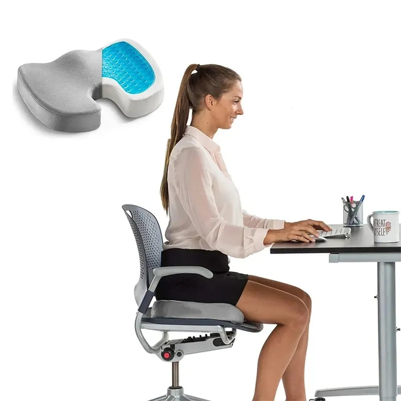 Tailbone Pain Office Chair Cushion Non-Slip Orthopedic Memory Foam with Gel Seat for Long Sitting Coccyx Pillow for Outdoor