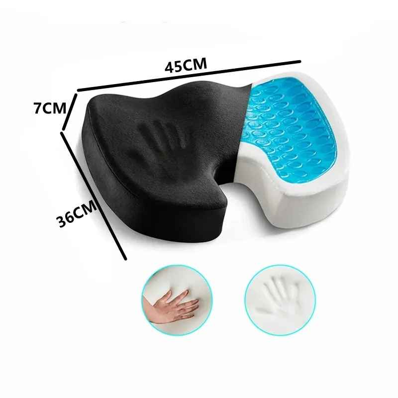 Tailbone Pain Office Chair Cushion Non-Slip Orthopedic Memory Foam with Gel Seat for Long Sitting Coccyx Pillow for Outdoor