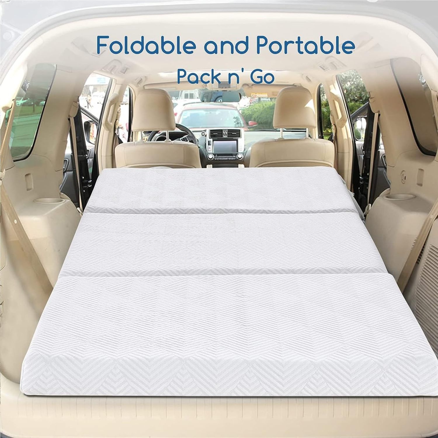 Best Price Folding Mattress 4 Inch Trifold Memory Foam Mattress Topper with Washable Soft Cover Non-Slip Bottom