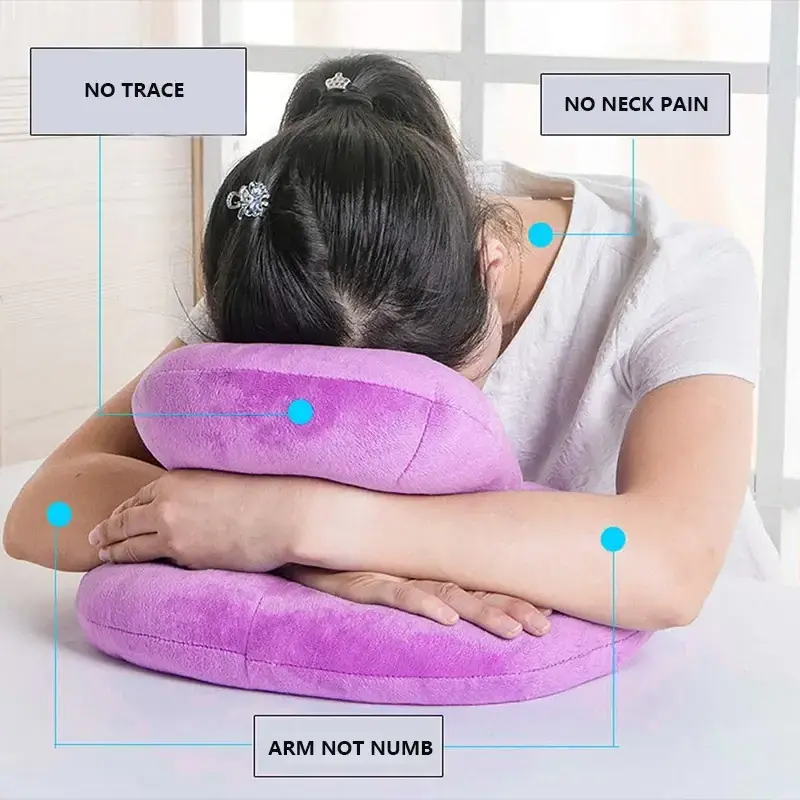 Soft Nap Pillow Supine Breathable Comfortable Touch Office Desk Chair Pillow Multifunctional Pillow Height Adjustable Cushion