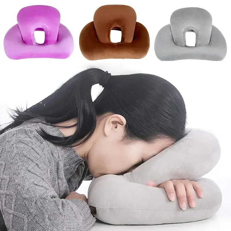 Soft Nap Pillow Supine Breathable Comfortable Touch Office Desk Chair Pillow Multifunctional Pillow Height Adjustable Cushion