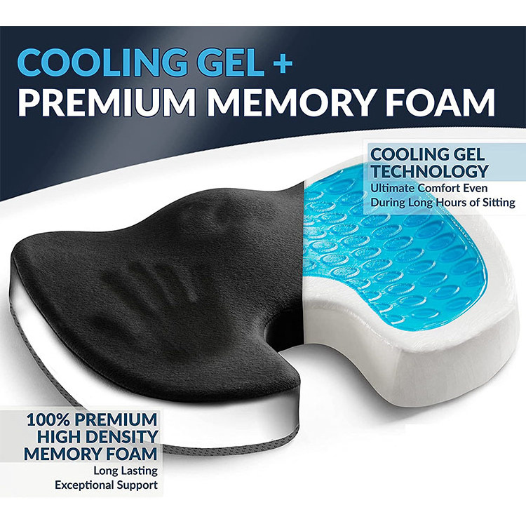 Gel Enhanced seat cushions & pillow Non-Slip Orthopedic Gel & Memory Foam Coccyx for Tailbone Pain Office Chair Car Seat Cushion