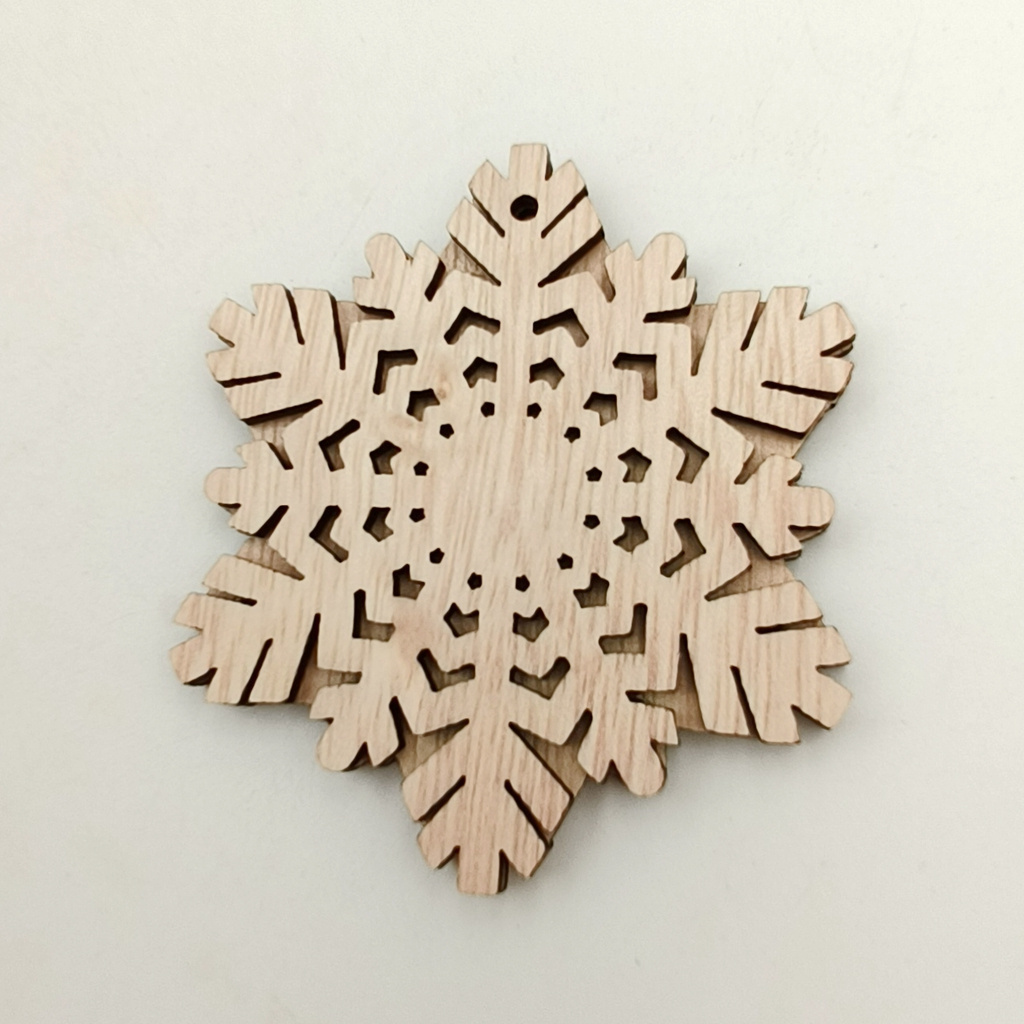 Wooden Snowflakes Ornaments Christmas Tree Hanging Decoration Wood Cutouts DIY Craft Snowflake Xmas Rustic Crafts with Twine