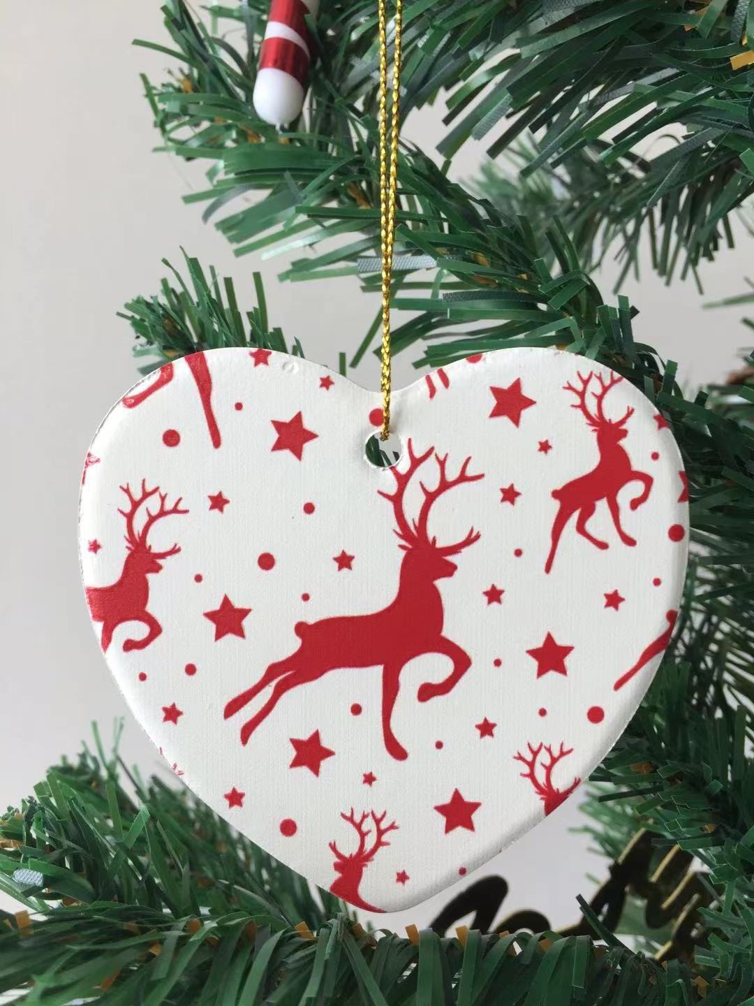 Amazon Hot Sale hanging Christmas decoration  christmas ceramic ornaments tree bauble