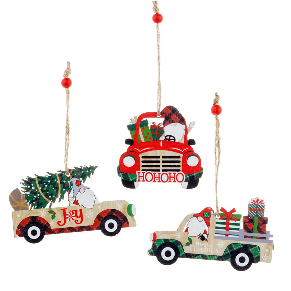 Customized Christmas Tree Hanging Car Ornaments Wooden Christmas Hanging Wooden Ornaments Wooden Tree Decor