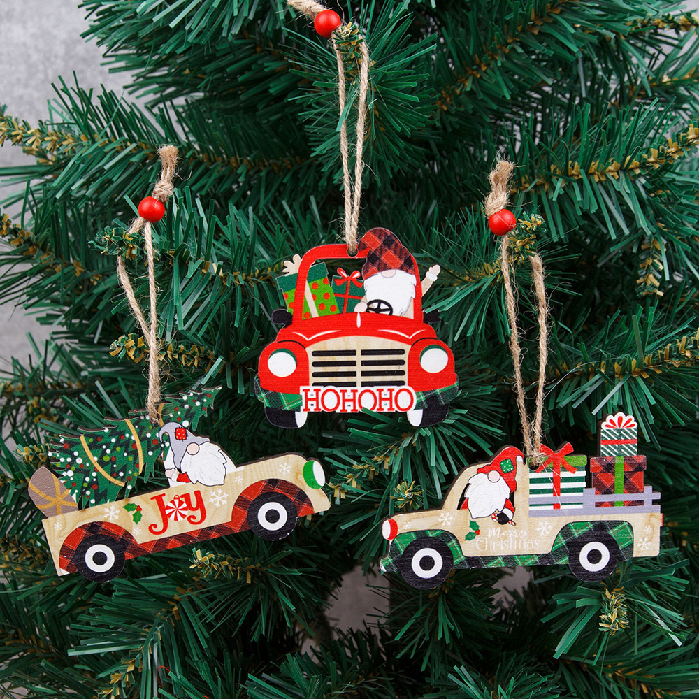 Customized Christmas Tree Hanging Car Ornaments Wooden Christmas Hanging Wooden Ornaments Wooden Tree Decor