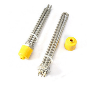 110V  1kw 2kw 3kw  5kw  6kw 9kw 12kw Industrial electric screw plug flange immersion tubular heater element with thermostat