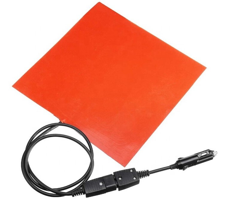 12V 100W 150W 200W Electric Pizza Hot Food Delivery Bag rubber Heating Element Silicone Heater Pad with 75 celsius Thermostat