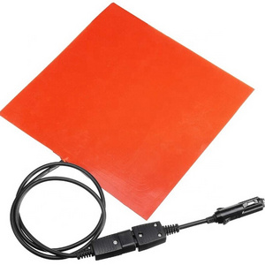 12V 100W 150W 200W Electric Pizza Hot Food Delivery Bag rubber Heating Element Silicone Heater Pad with 75 celsius Thermostat