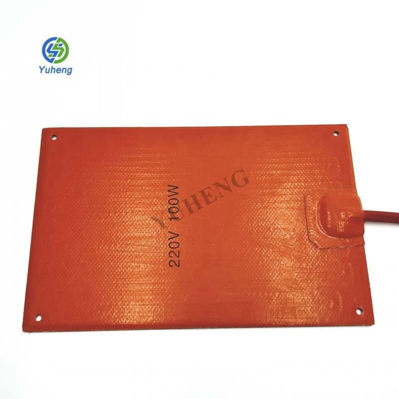 100W 220V Engine Oil Tank Silicone Waterproof Heater Pad Fuel Tank Water Tank Rubber Heating Mat