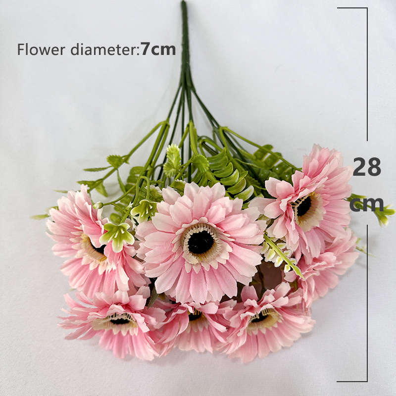 Factory Supply 7 Heads Artificial Sunflowers Bouquets Small Daisy Sunflower Home Living Decoration