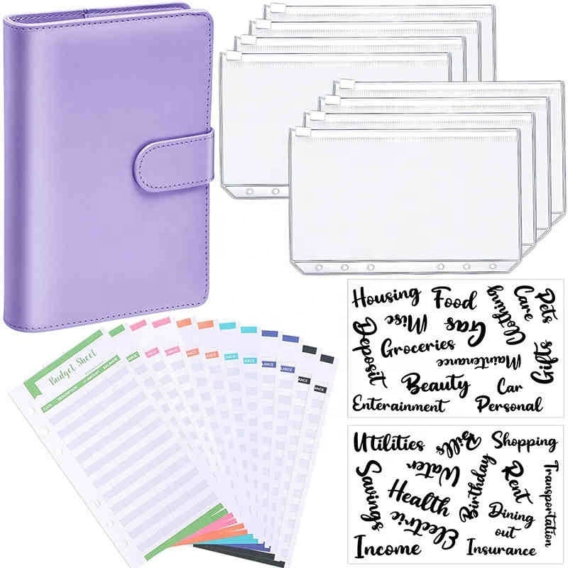 In Stock Personal Fancy Holographic Budgeting Binder Notebook Money Saving Challenge Set Budget Book