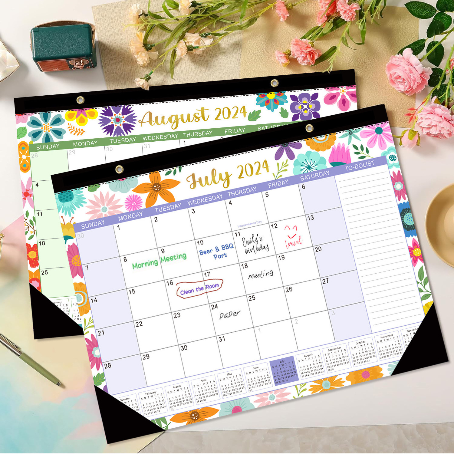 2024 2025 Office Journal Weekly Calendar Custom Logo Mini Colorful Sticky Note planners