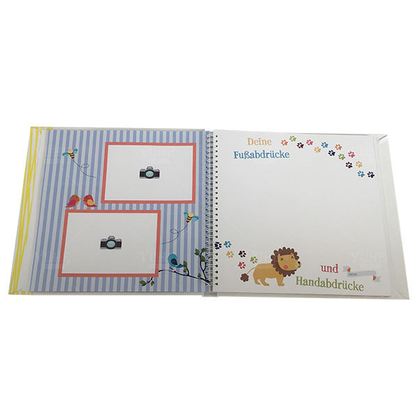 Factory Custom Printing and Binding Photo Album for Newborn with Lamination First Year Baby Record Book