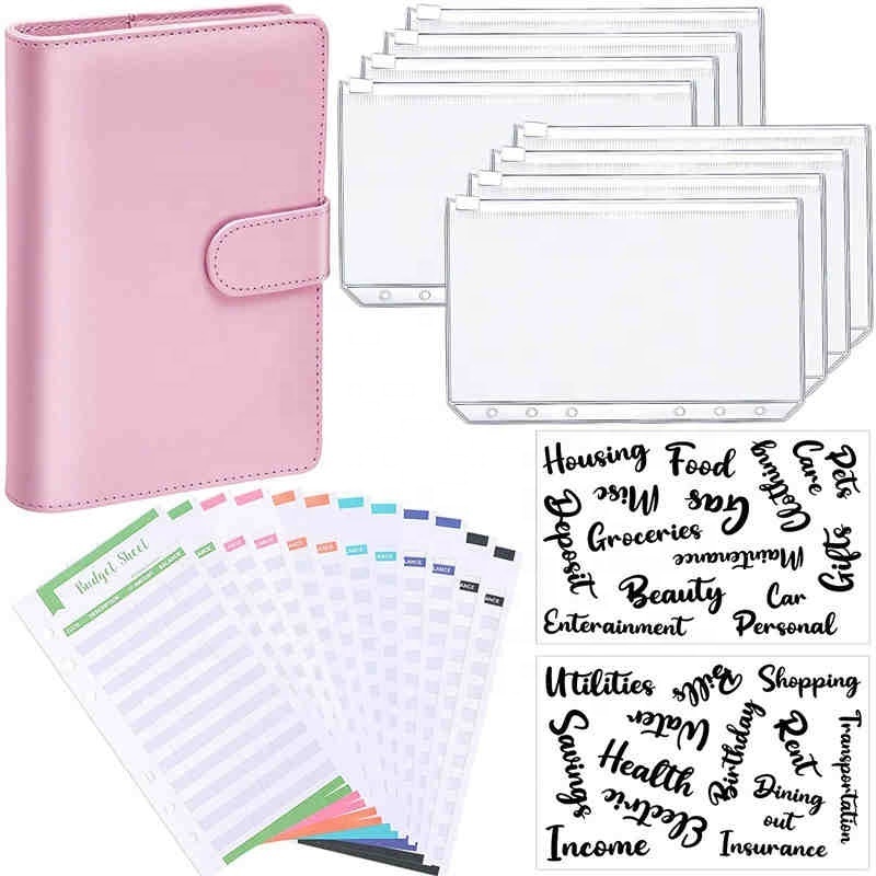 In Stock Personal Fancy Holographic Budgeting Binder Notebook Money Saving Challenge Set Budget Book