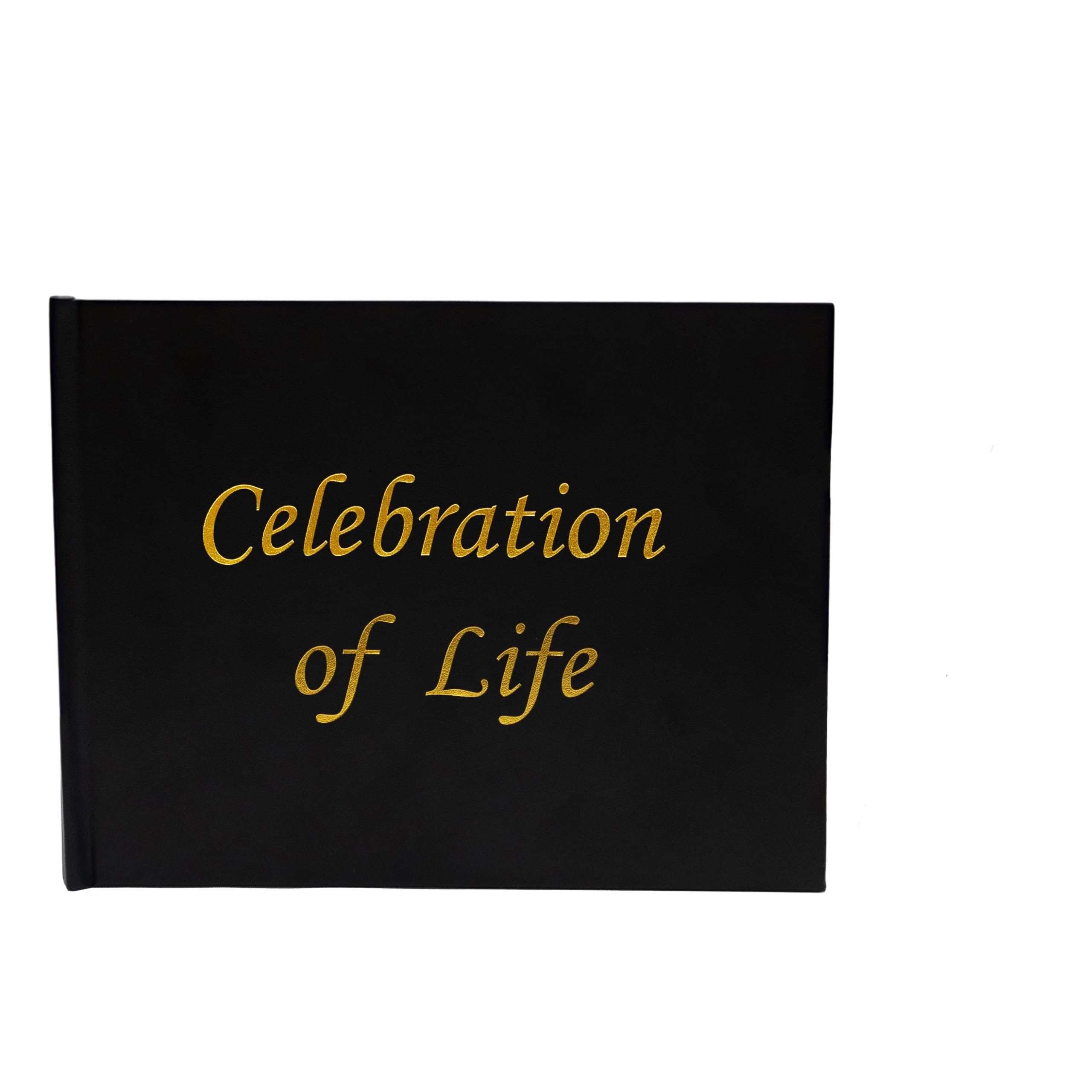 Keepsake Leather Bound Custom Delicate Gold Embossing Funeral Guest Book for Celebration of Life