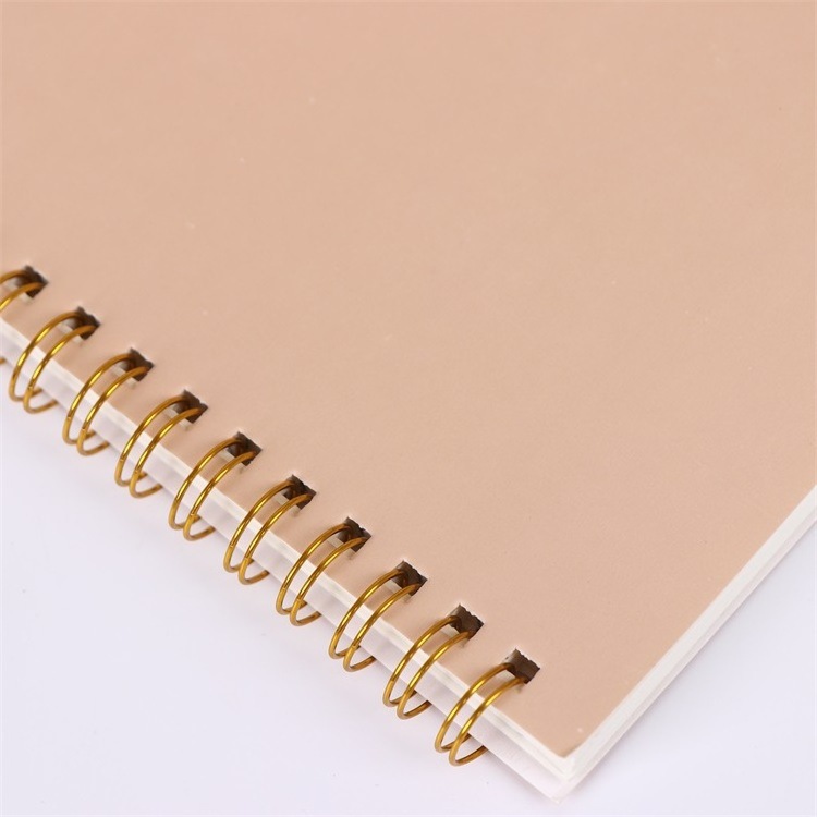 Gold Spiral Coil Binding Paper Soft Cover Custom Print Journal A6 Notebook For School