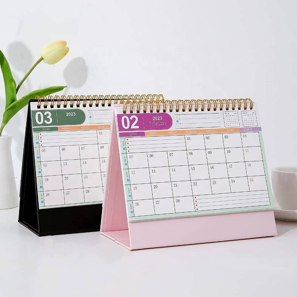 Customized Chinese Calendar Planner Monthly Sublimation Desktop Table Calendar 2023