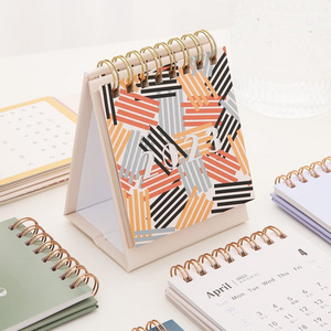 English Custom Color Mini Desktop Calendar 2023 Office Stationery Kawaii Desk Calendar