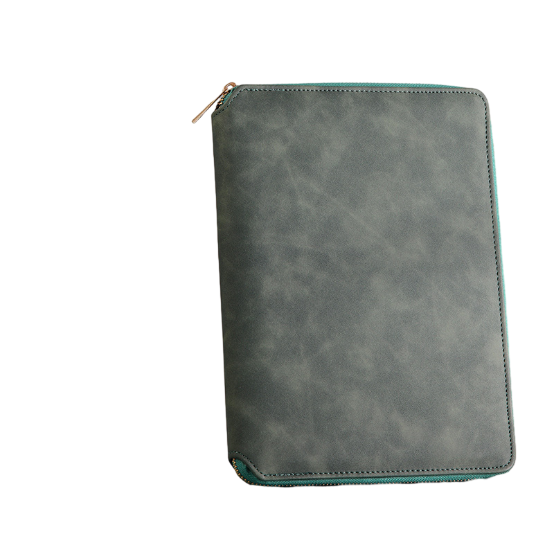 New Arrival Custom A4 Document Folder PU Leather Zipper Ring Binder Conference Bag Leather Padfolio Portfolio