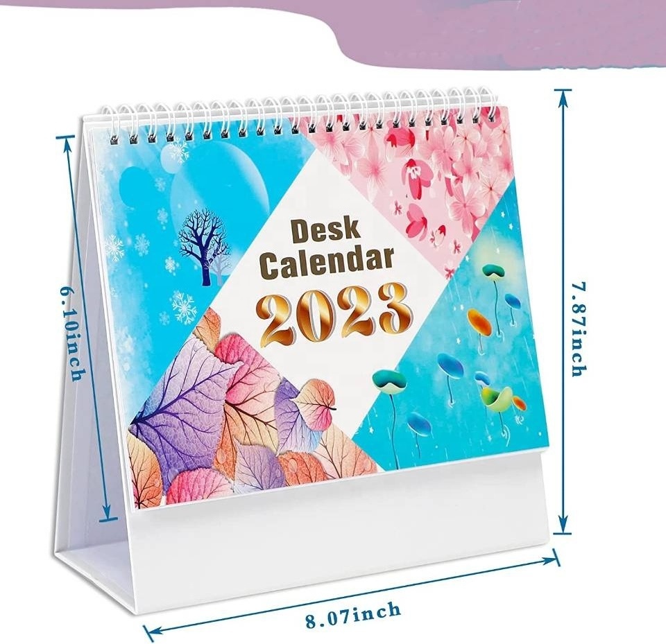 Customized Chinese Calendar Planner Monthly Sublimation Desktop Table Calendar 2023