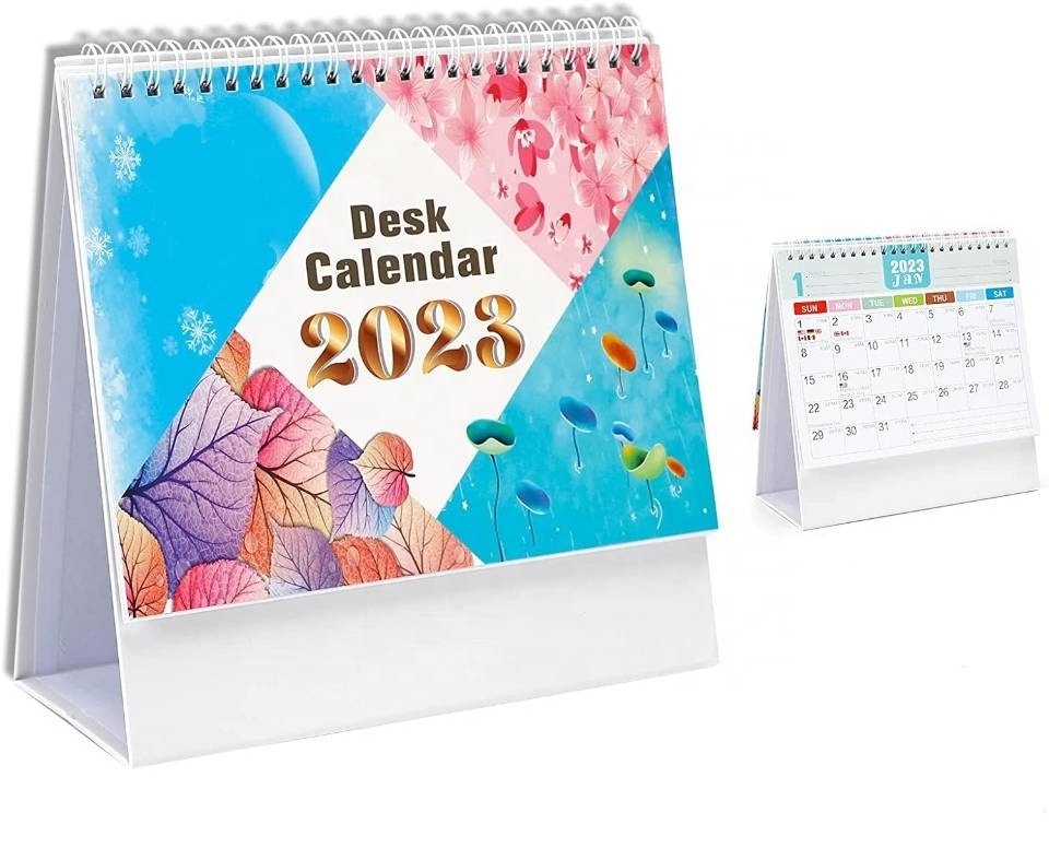 Customized Chinese Calendar Planner Monthly Sublimation Desktop Table Calendar 2023