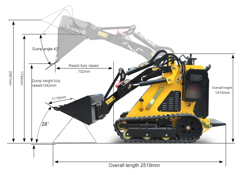 Chinese  S150 Skid Steer Loader China Mini Wheel Loader