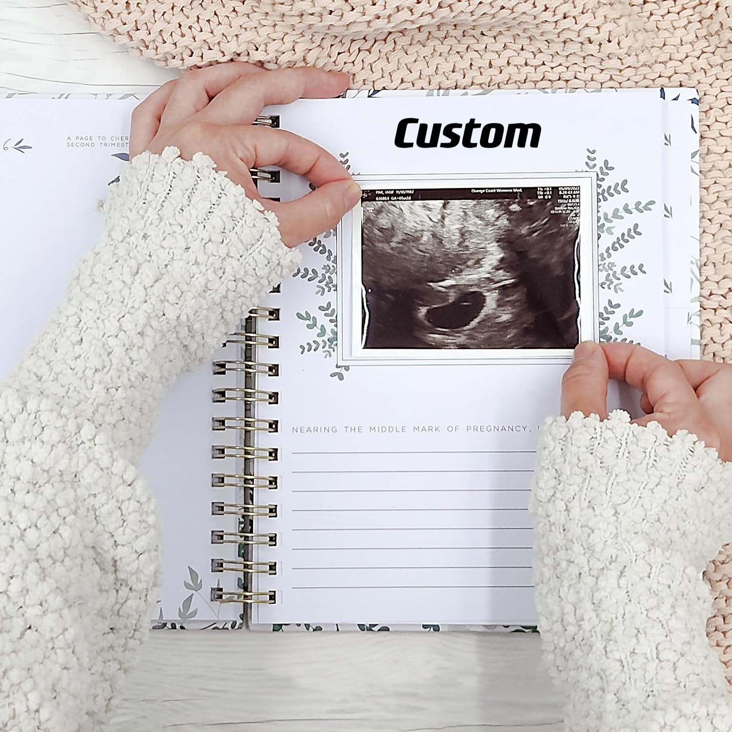 Spiral Custom Printing Hardcover Pregnancy Diary Keepsake Daily Gift Record Baby Journal Memory Book