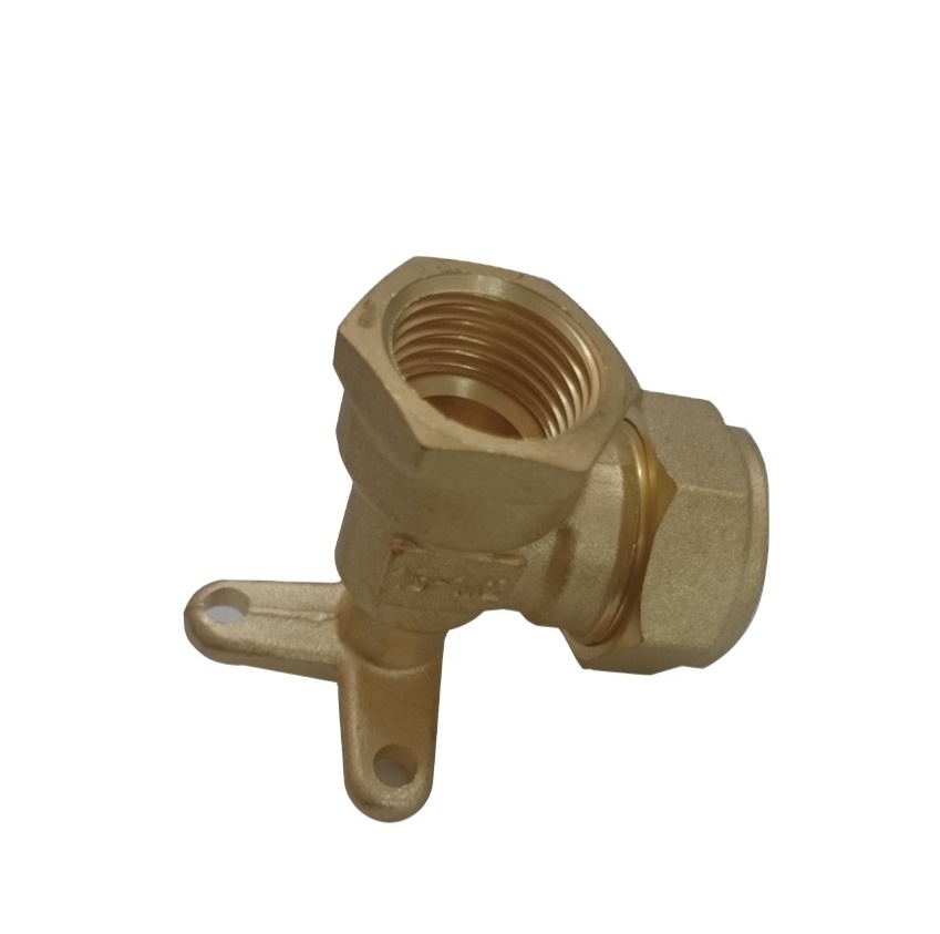 3/4 Inch Female Brass Thread Wall Plate Elbow Tee Coupling Swivel Fitting Compression