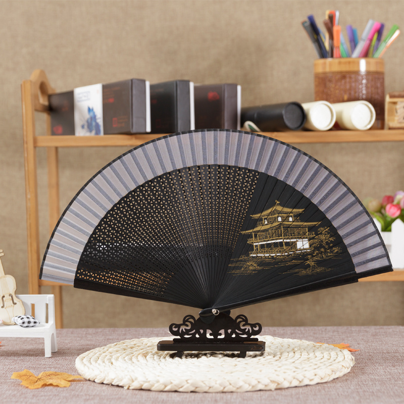 Customized High-grade bamboo hand held fan