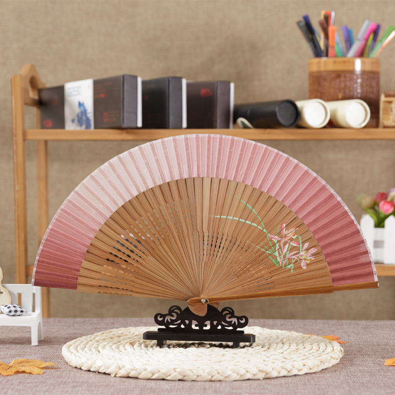 Customized High-grade bamboo hand held fan