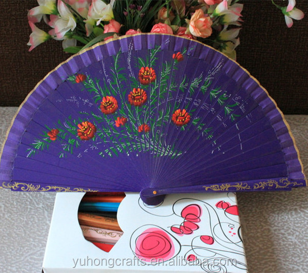 wedding decoration fan Spanish wooden hand fan