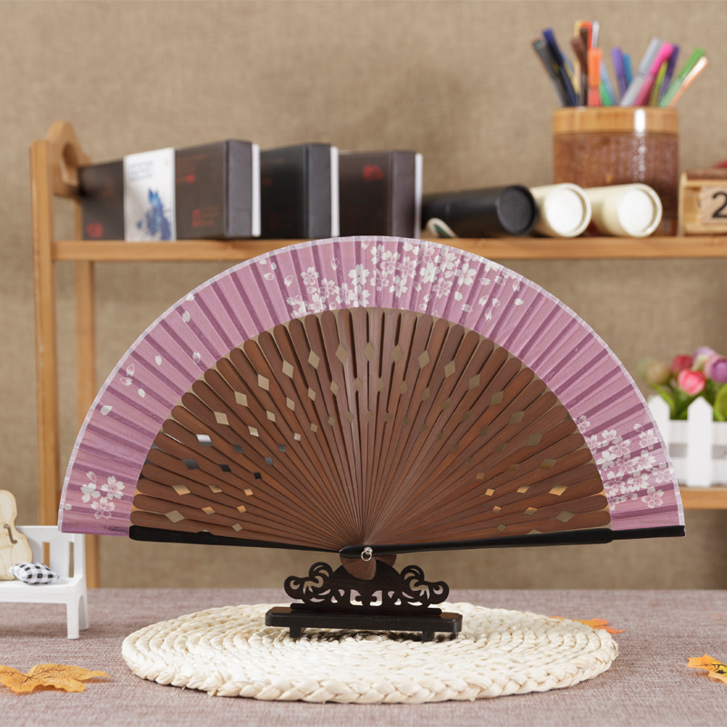 Customized High-grade bamboo hand held fan