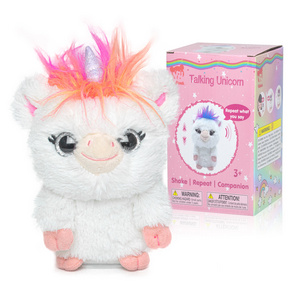 Children's favorite talking pink small-sized unicorn electric plush toy filled with plush toys