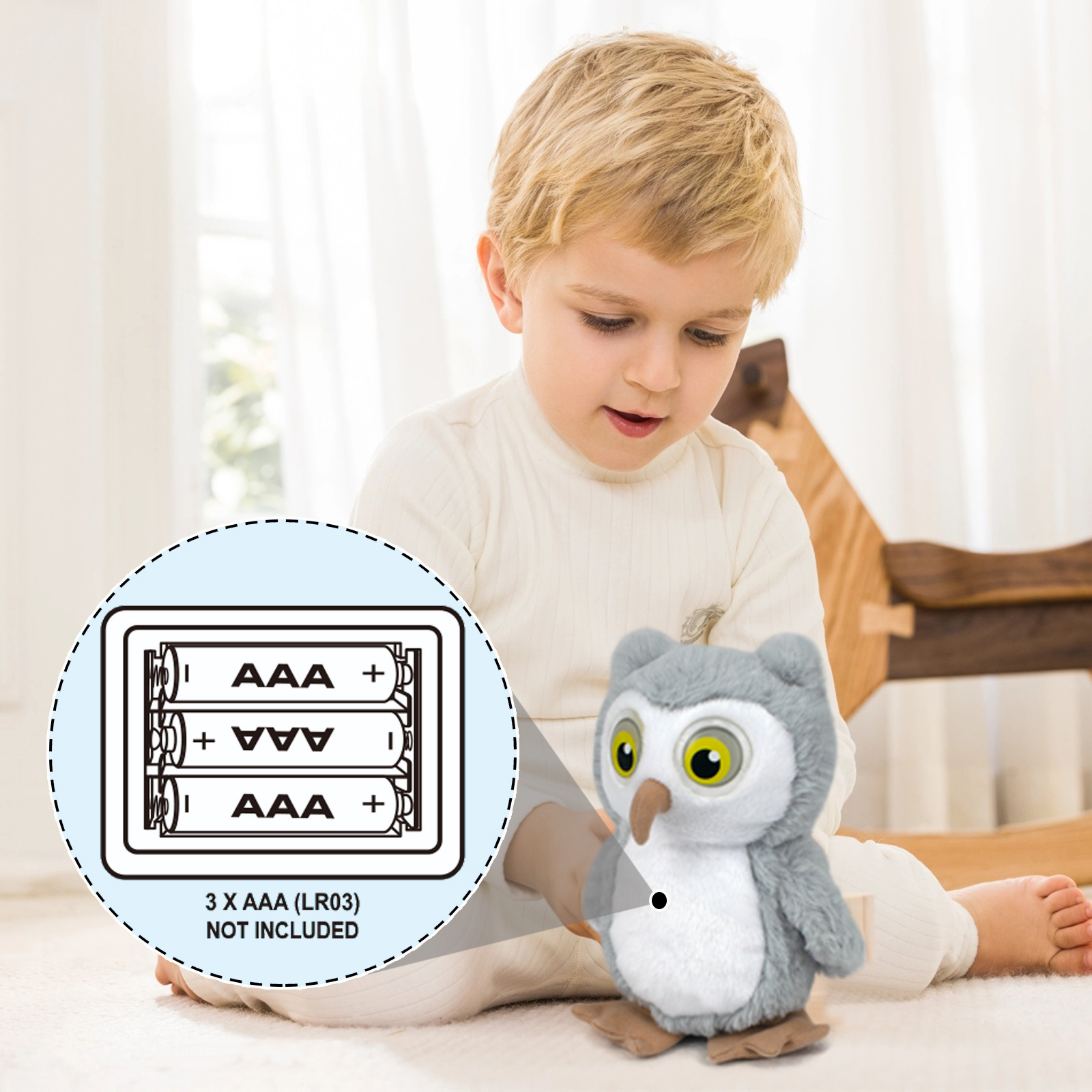 Best Unisex Interactive Owl Toy Cartoon Animal Electronic Talking Toys Inspired by Toy Story Dog Type Soft Plush PP Filling Kids