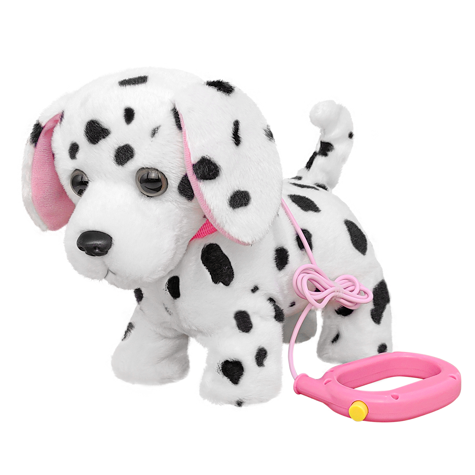 Kawaii Plush Toys Cartoon Anime Stuffed Animal Kids Cute Dalmatian on a leash Interactive Electric Plush Toy