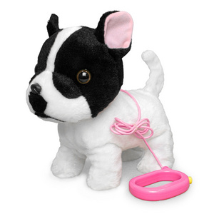 Hot Selling Soft Christmas Singing Dancing Children Talking Leashed Bulldog Electric Plush Toy